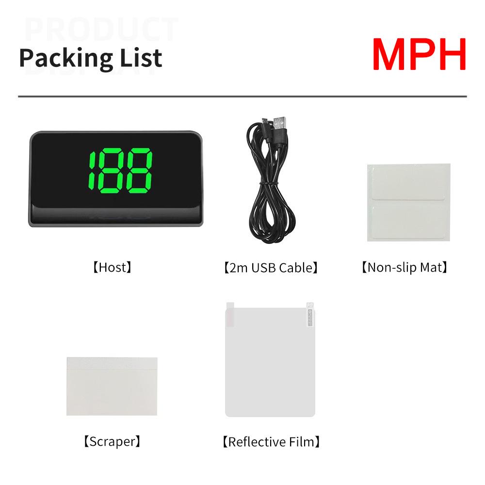 Car HUD Digital Speedometer Universal Head Up Windshield Projector GPS Big Font KM/H MPH Speed Meter Plug and Play for All Cars