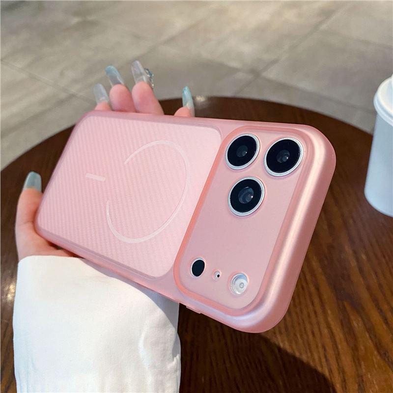 Ультратонкий чехол с магнитной адсорбцией для iPhone 17 Pro Max, матовый, с диагональными полосками, противоударный защитный чехол.