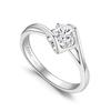 Бриллиантовое кольцо, размер, одинарный 2 мм, стерлинговое, идеально для и свадебной подарочной упаковки, женское, "Поцелуй ангела", 9, выращенный в лаборатории, бриллиант, 0,5 карата (ДЕФ/ВС),
