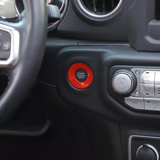 For Jeep Gladiator JT/JL 18-25 Red Interior Engine Start Stop Button Trim Cover