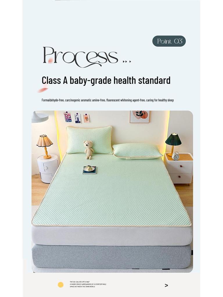 Матрас из ледяных бобов, прохладный комплект покрывал - стиль простыни на резинке для общежитий, комнат с кондиционером, ощущение ледяного шелка.