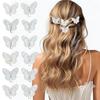 12Pcs Butterfly Hair Clips for Girls Women Tiny Butterfly Hair Clips Clear Glitter Hair Clips Butterfly Hair Pins