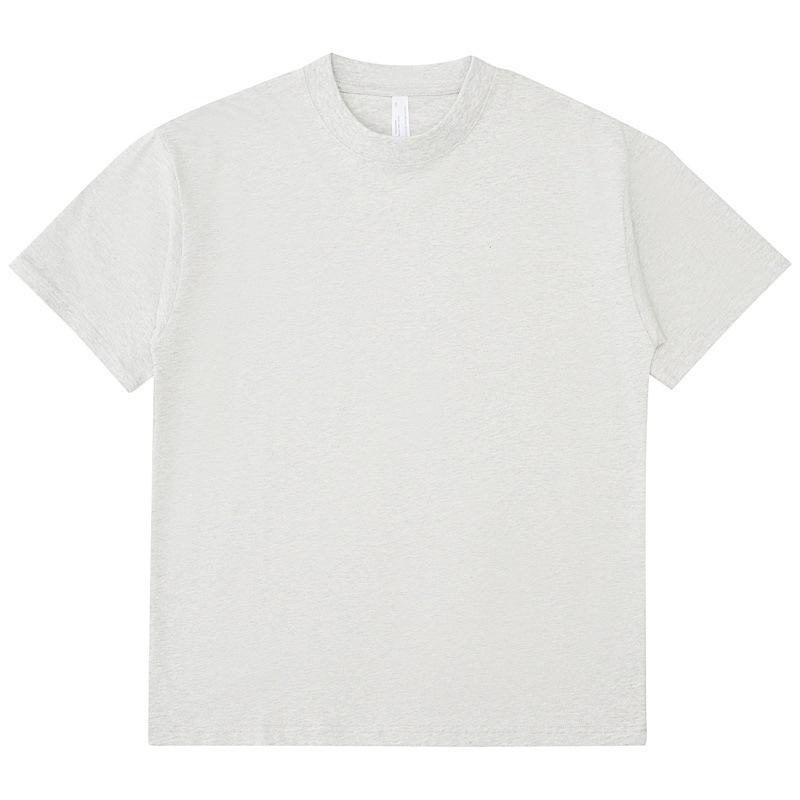 Мужская футболка High Street Trendy из японского плотного хлопка, 275 г, короткие рукава, свободный крой, небольшой воротник, однотонный цвет.