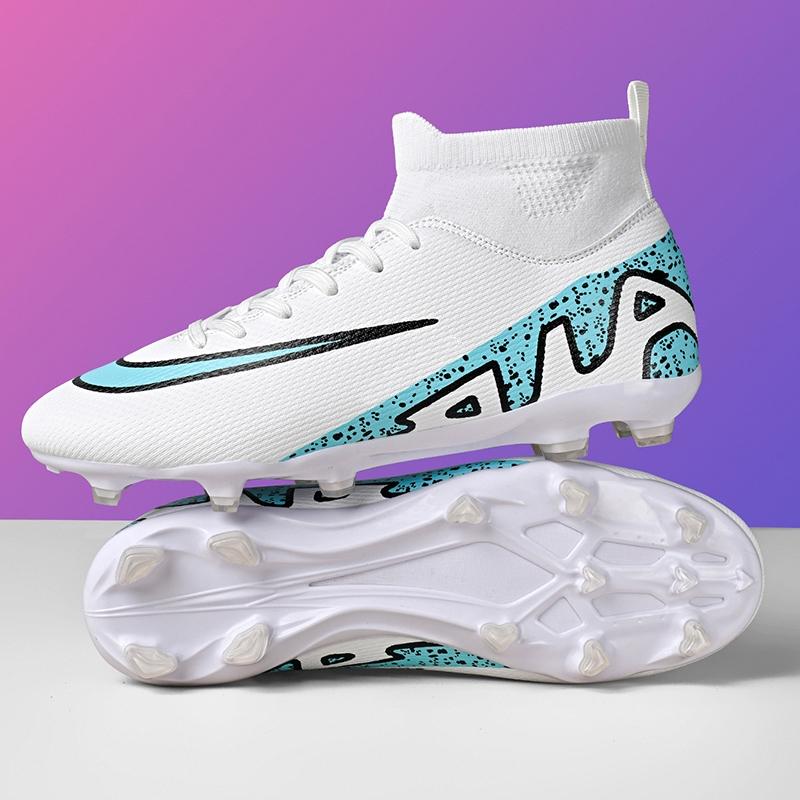 Новые мужские тренировочные футбольные бутсы с поддержкой голеностопа, детские шиповки, обувь для игры в футбол на траве TF/FG, для матчей, популярные, высококачественные, для футзала, для зала
