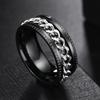 Rotate Rotating Anxiety Fidget Rings Titanium Stainless Steel Chain Spinner Finger Ring For Men Blue Gold Color Black Punk Rock