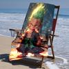 proof beach towel with One Piece Zoro pattern - soft,absorbent,quick-drying,machine washable - perfect for swimming,camping,bathing