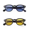 Vintage Leopard Frame Round Sunglasses Women Men Brand Design Retro Rivet Yellow Blue Lens Sun Glasses Shades Eyewear Uv400