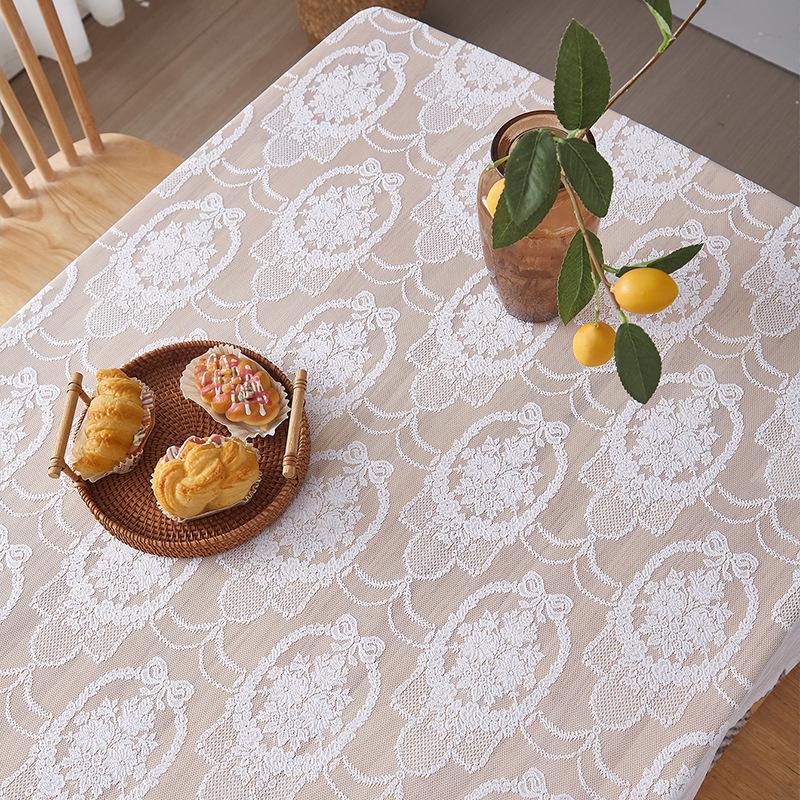 Французская ретро-скатерть с бабочками из кружева, пасторальная скатерть, чехол для журнального столика, пылезащитная ткань, кружевной коврик для стола