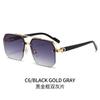Cool Square Half-Frame Double-Beam Sunglasses for Men and Women