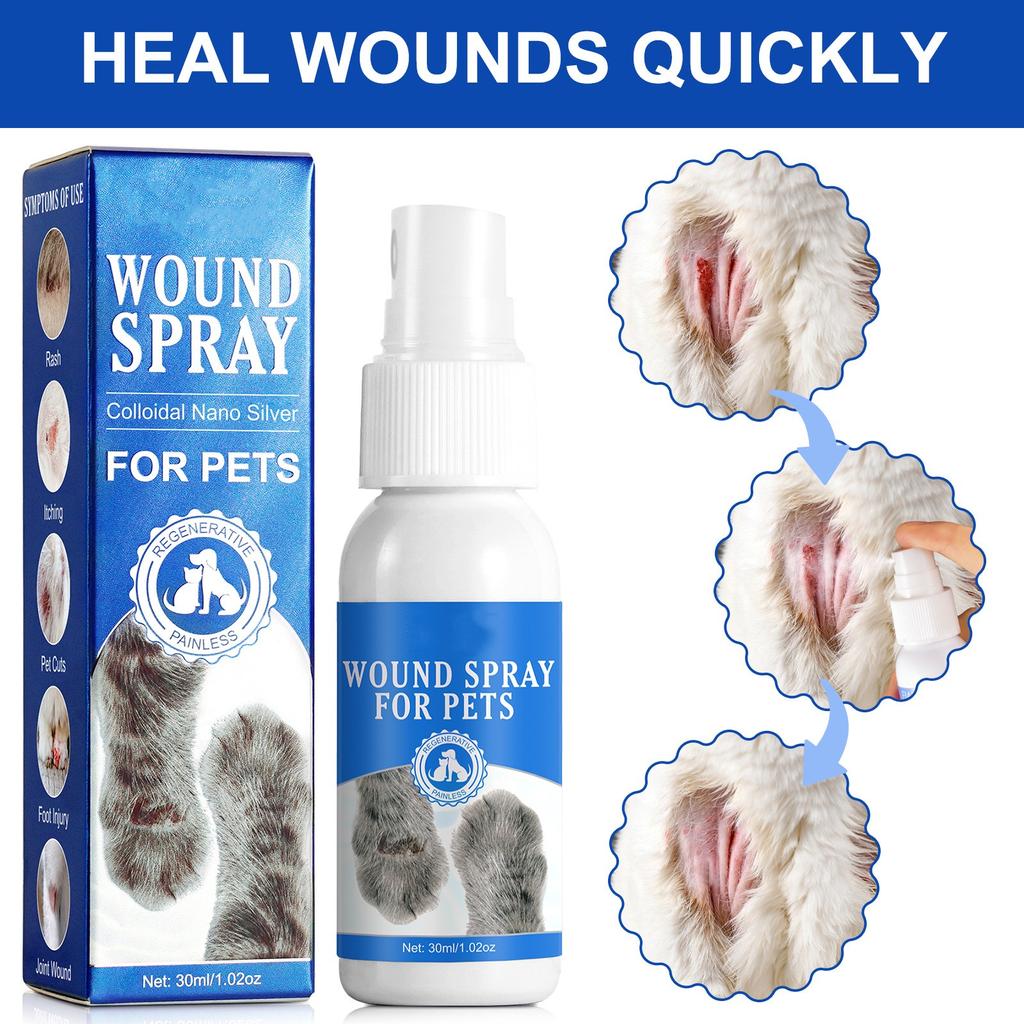 Pet Cats And Dogs Minor Skin Wounds Scalds, Burns, Scratches External Care Wound Spray 30ML