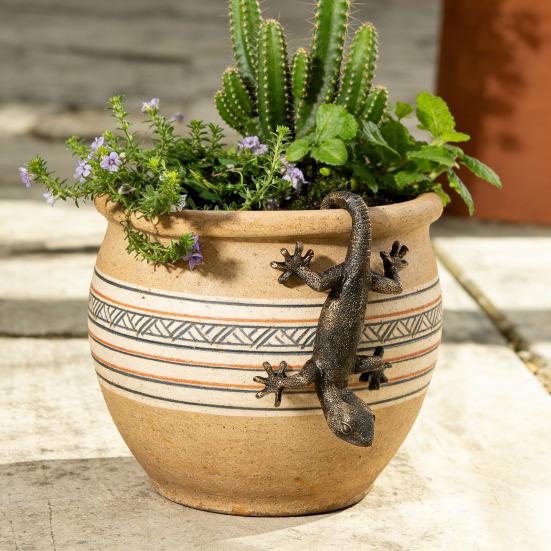 Фигурка геккона-альпиниста Имитация статуэтки ящерицы Смола Скульптура животного Украшение для улицы Садовый декор для цветочного горшка
