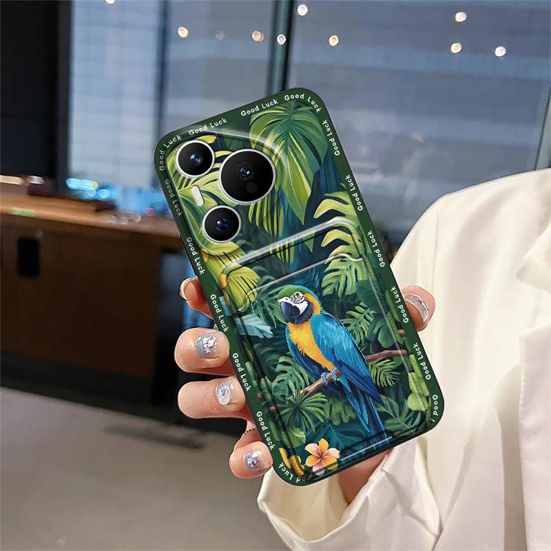 Водонепроницаемый силиконовый чехол для телефона Huawei P70 Pro/Pura 70 Pro+ Модный дизайн Полная защита Мягкий чехол Слот для карт Прочный Милый