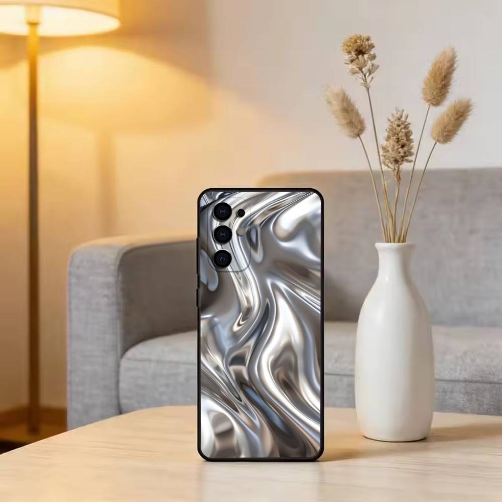 Металлический узор Чехол для телефона Для Samsung S25,S24,S21,S22,S23,S30,Ultra,S20,Plus,Fe,Мягкий силикон Черный чехол