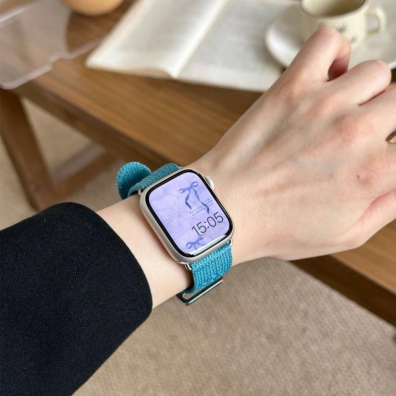 Вязаный спортивный ремешок для Apple Watch Band 46 мм 38 мм 40 мм 41 мм 44 мм 42 мм 45 мм 49 мм Браслет для iWatch Series 9 8 7 6 5 4 3 SE Ultra 2