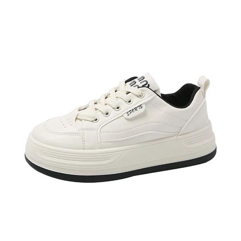 Мода 2024 года, новые популярные повседневные спортивные туфли на толстой подошве, белые женские туфли, весна-лето, универсальные туфли для нишевых досок