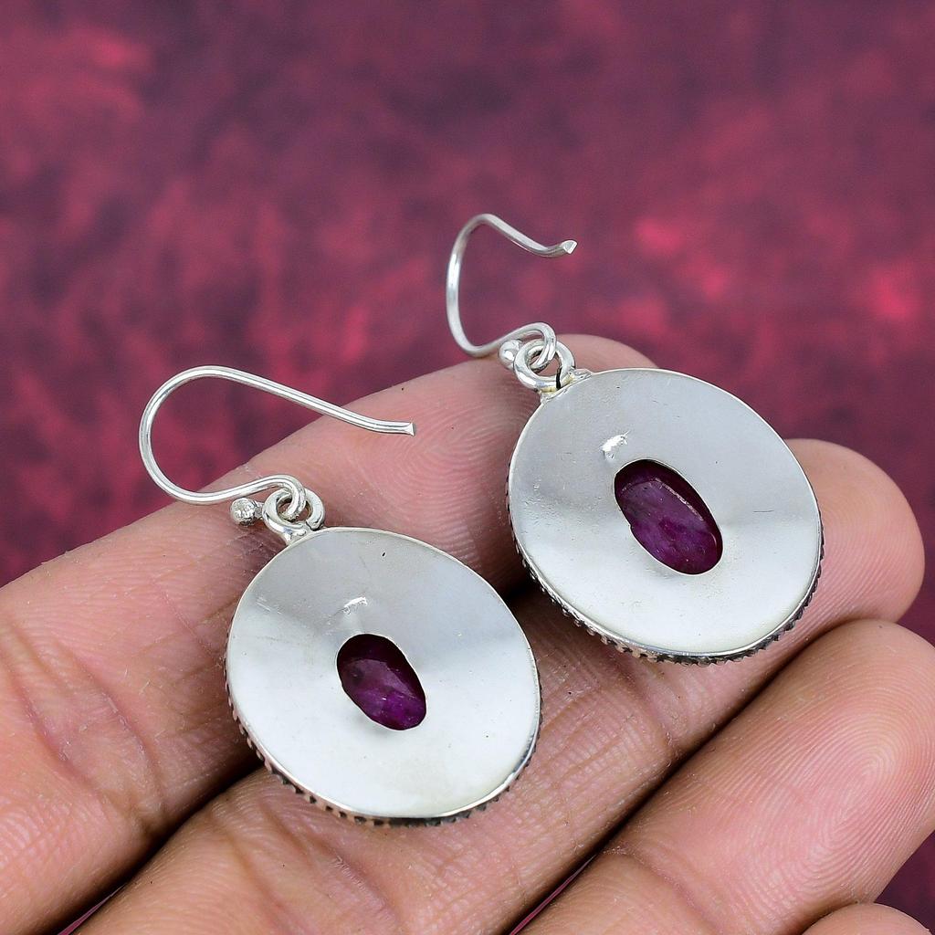 Рубиновые серьги, драгоценные камни, серьги ручной работы из цельного серебра 925 пробы, ювелирные изделия последнего дизайна