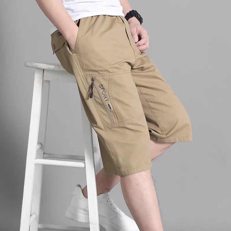 Летние мужские хлопковые шорты длиной три четверти — свободный крой для людей среднего и пожилого возраста