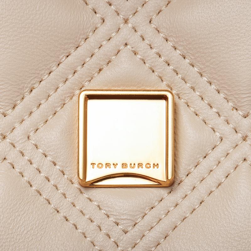 Tory Burch Fleming Diamond Quilted Embossed Print Woven Chain Shoulder Bag Large Women shoulder bag Off-White 56716-122