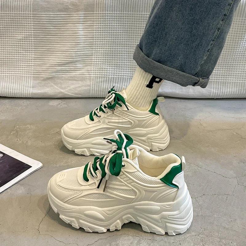 Fashion 2024 New Small Market Mesh Dad Shoe for Women in Spring Summer and Autumn Fashionable Student Thick Soled Casual Sports Shoes