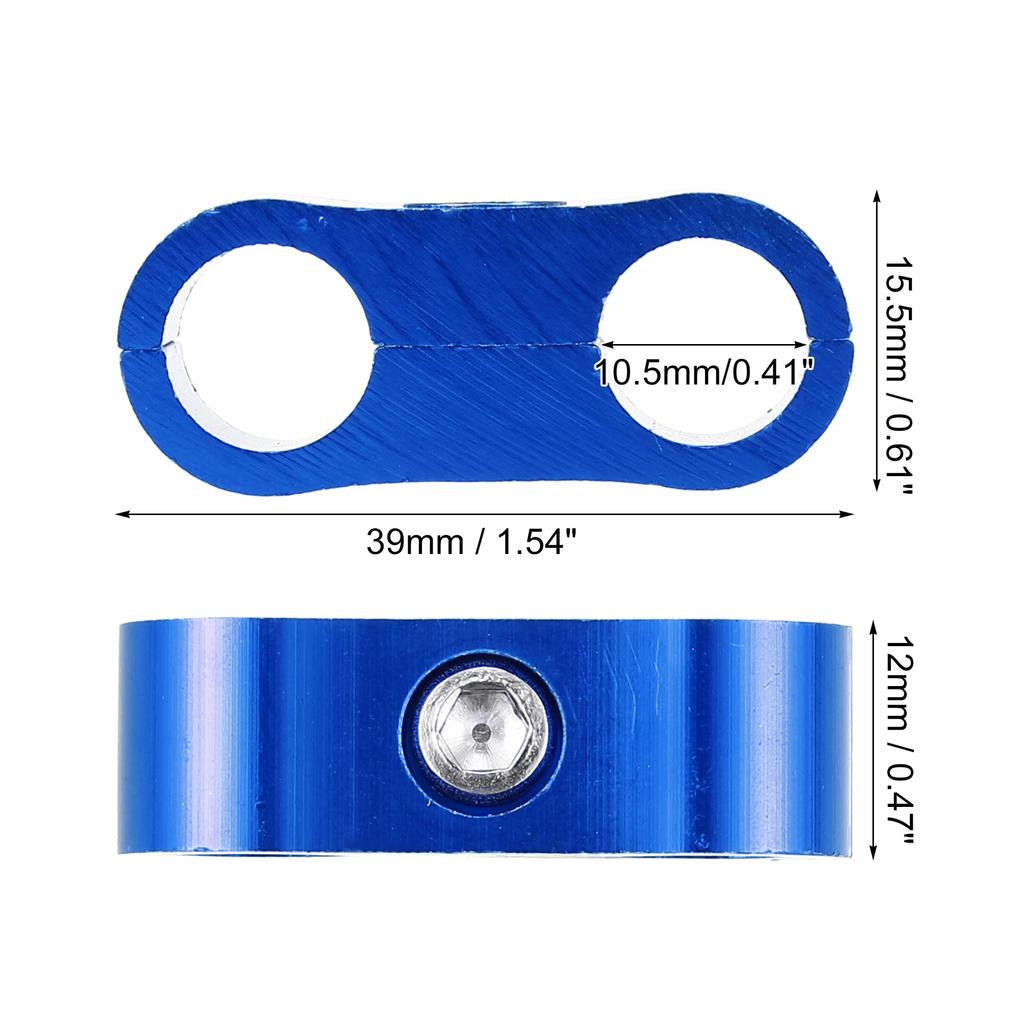 uxcell Автомобильный хомут-разделитель шлангов, соединитель топливной магистрали, алюминиевый сплав AN4 для масляного/топливного шланга, синий, 3 шт.