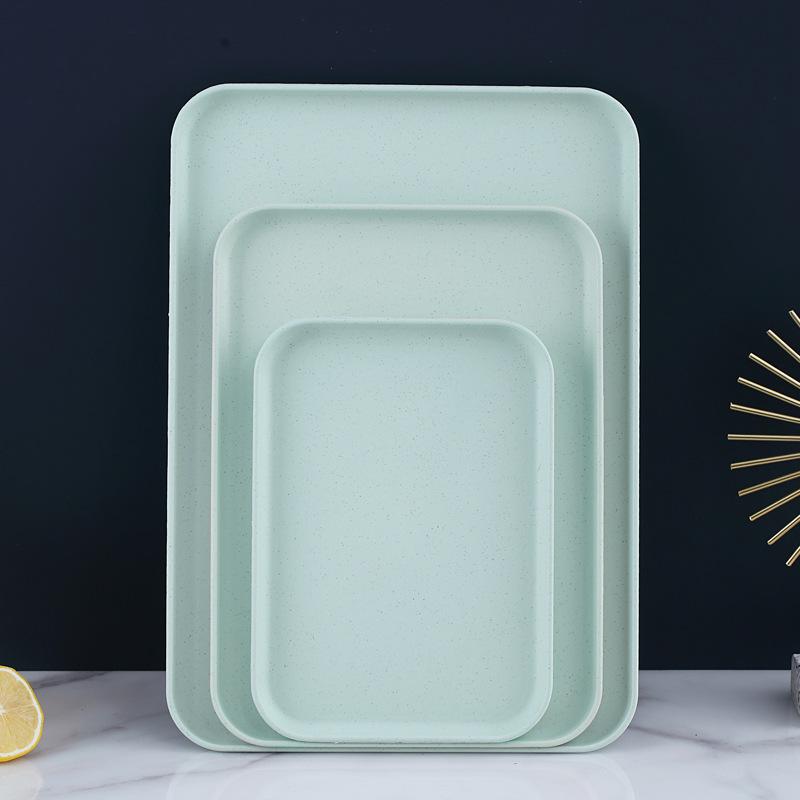 Nordic Style Rectangular Plastic Tray for Fast Food, Kindergarten, Home, and Catering