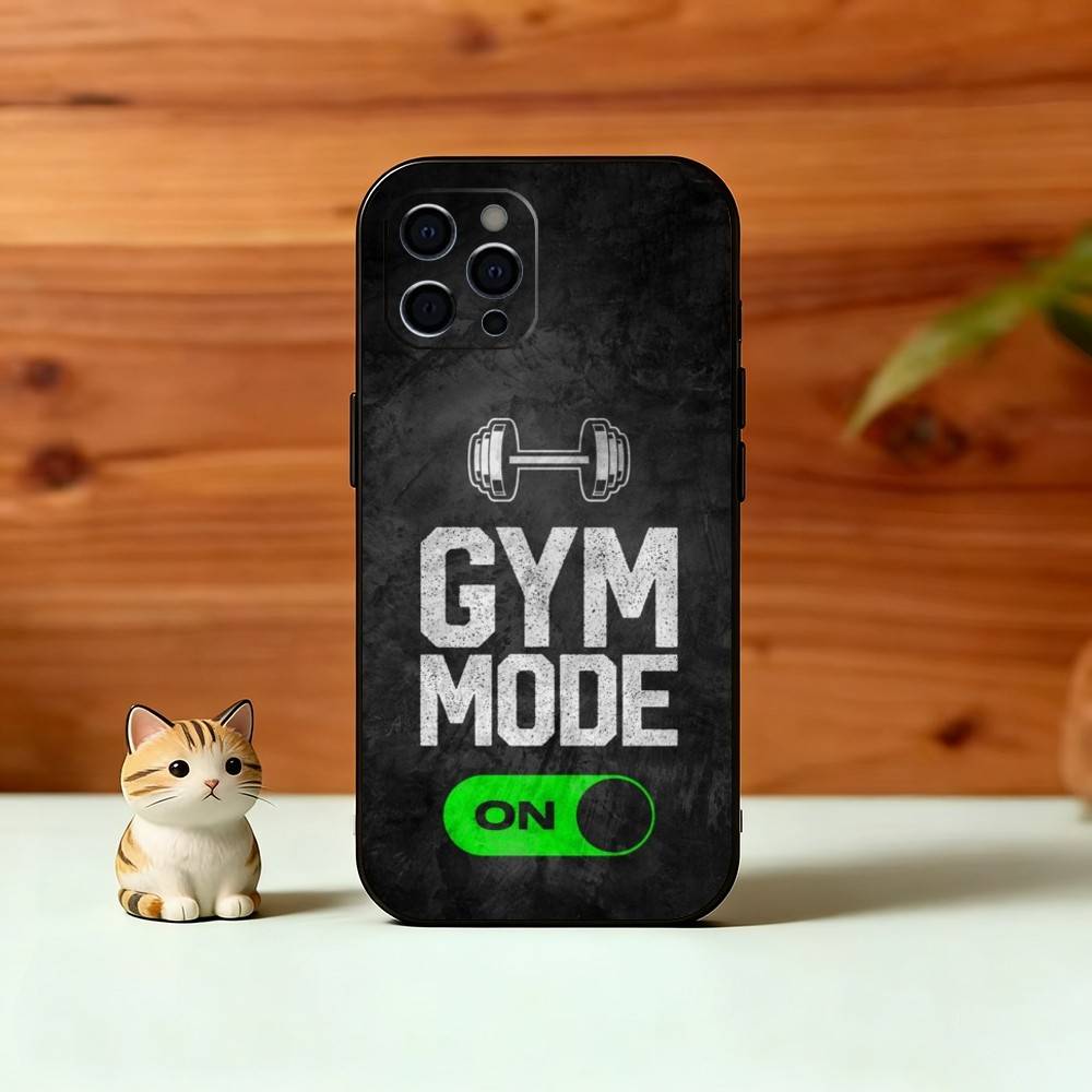 Gym Moode On Phone Case For iPhone 17, 16,15,14,13,12,11 Plus,Pro Max, Others Soft Black Cover