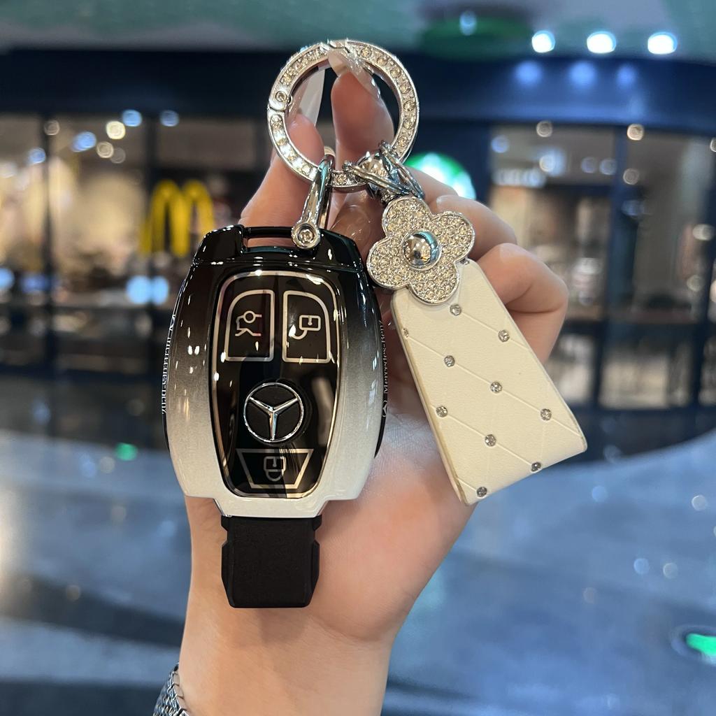 QOK3 Key Fob Cover For Mercedes Benz A B C E S Class W204 W205 W212 W213 W176 GLC MAYBACH Keyless Soft Case