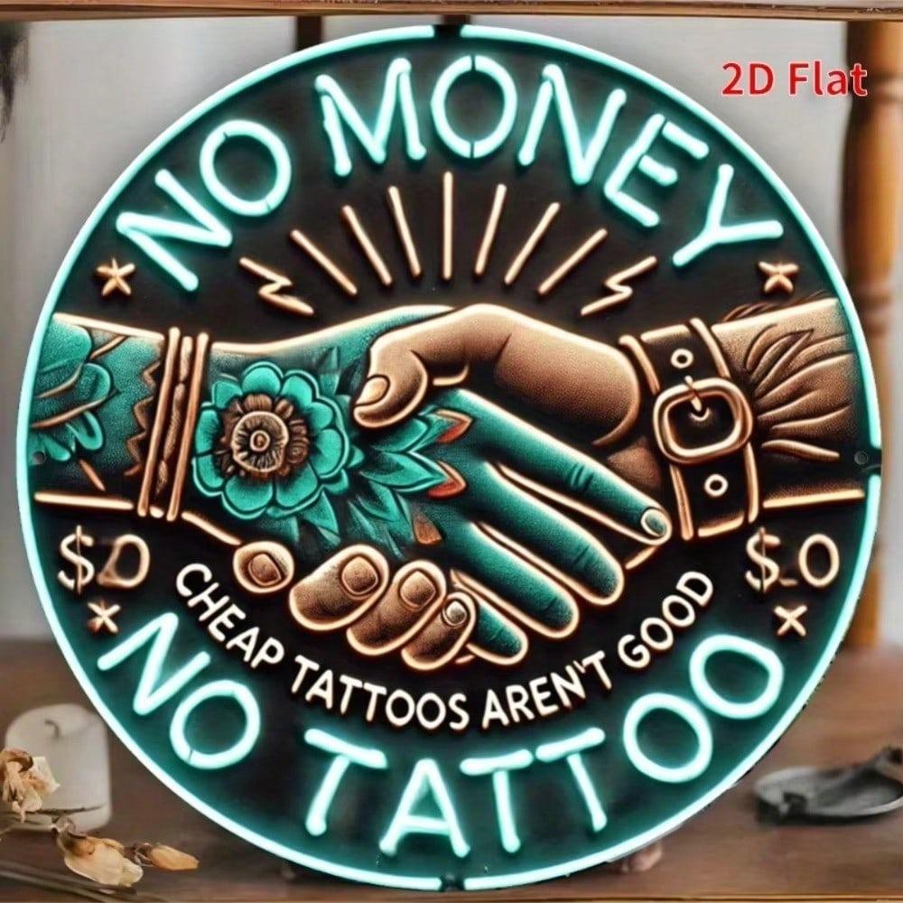 Металлическая вывеска Декор Тату-салона Арт в Неоновом Стиле для Стены Магазина