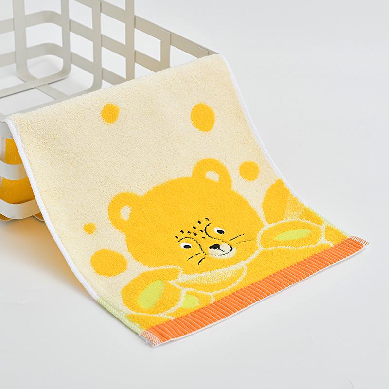 Jieliya Pure Cotton Baby Towel - Cartoon Design, Soft, Absorbent, Comfortable