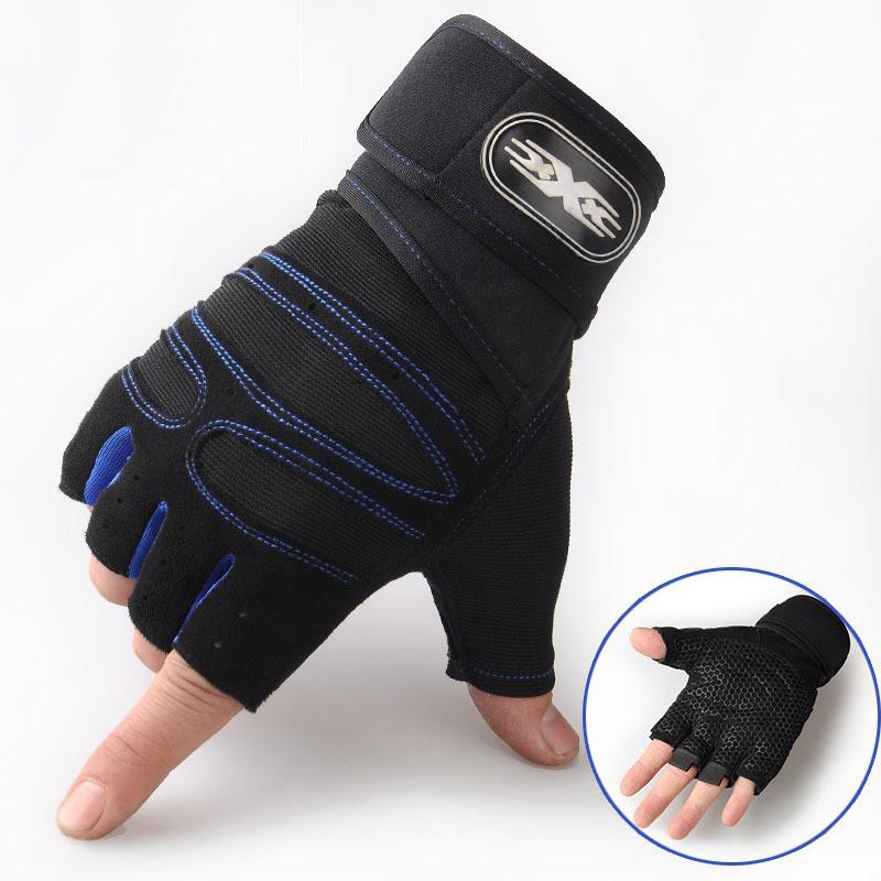Unisex Half-Finger Exercise Gloves: Wear-Resistant, Anti-Callus, Wrist Support for Dumbbells & Pull-ups