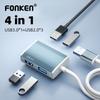 FONKEN 4 In 1 USB/Type-C Hub USB3.0*1+USB2.0*3 Fast Transfer Expander Docking Station for Hard Drive USB Stick Keyboard Conncector