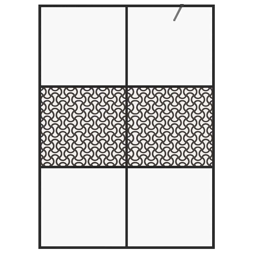 Walk In Shower Screen with Clear Tempered Glass 140 x 195 cm