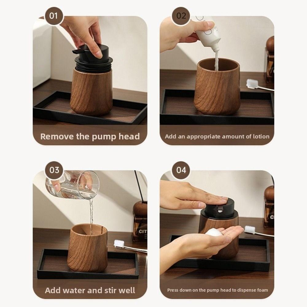 Refillable Wood Grain Soap Dispenser 250ml Liquid Lotion Storage Bottles  Face Wash