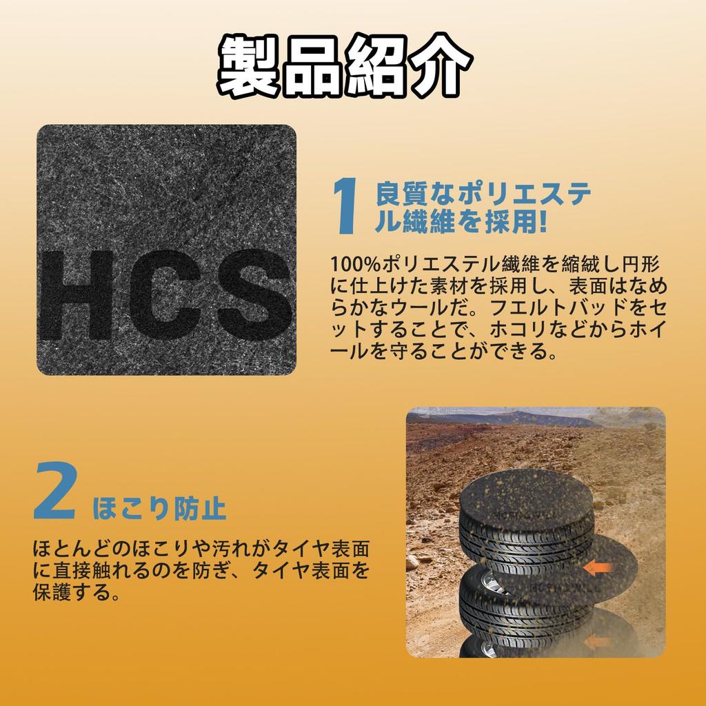 Подушечки из войлока HCSH & WILL, Защитные накладки для шин, Сверхтолстый набор из 4 штук, 23.6