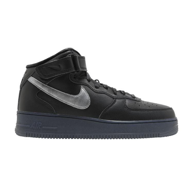 Мужские кроссовки Nike Air Force 1 Mid PRM Черный Металлик Серебристый Черный/Металлик Серебристый-Гипер Розовый