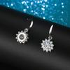 BagueRingen Women's Sterling Silver 925 Jewelry 1 Carat Moissanite Diamond Drop Earrings Sunflower Shaped Ear-drops Gift