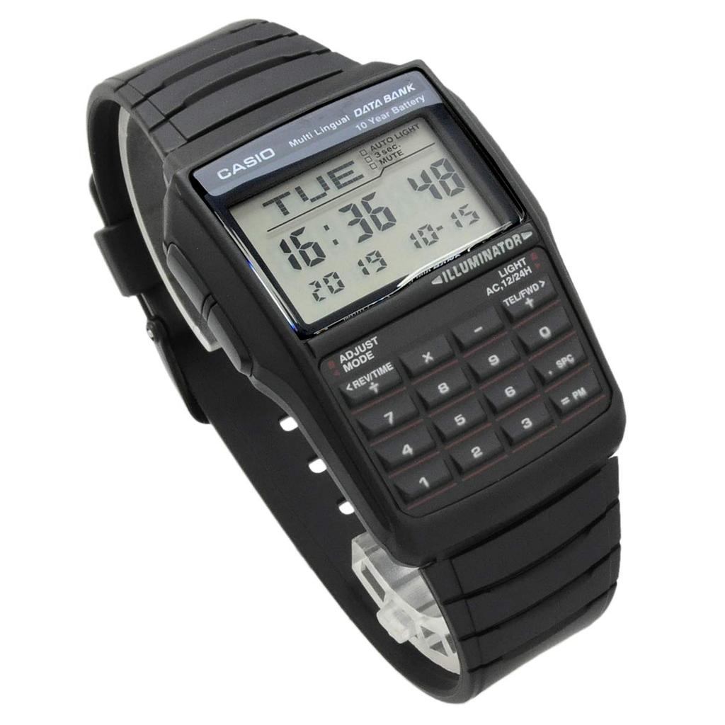 Casio Цифровые мужские часы Data Bank DBC-32-1A, черные, модель для зарубежного рынка, в оригинальной коробке [Параллельный импорт]