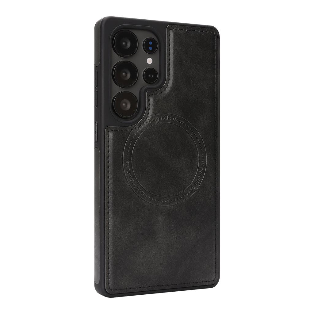 Магнитный беспроводной чехол для телефона для Samsung S24 - 25 серии, 8 цветов веганская ПУ кожа, всесторонняя противоударная защита