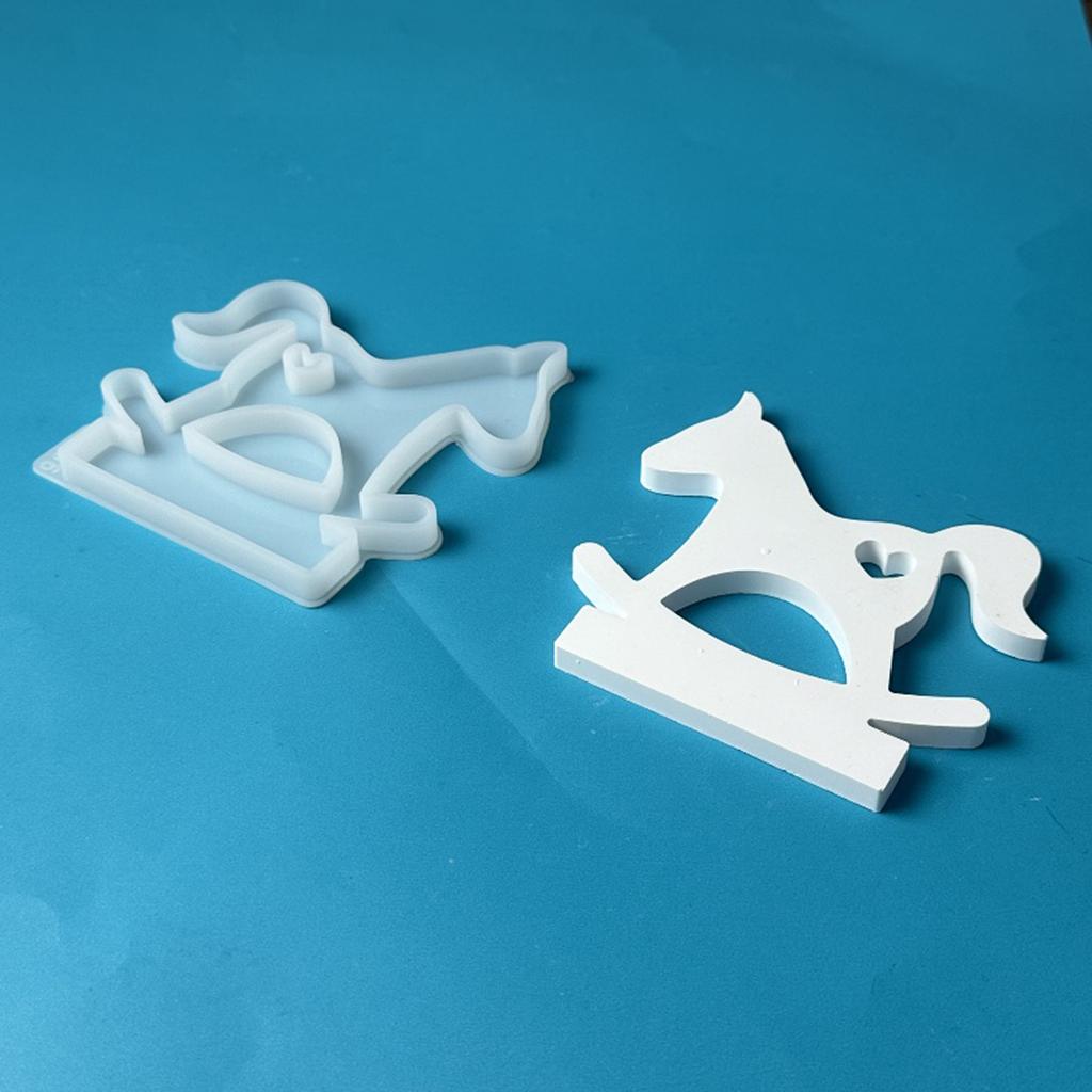 Hearts Horse Candlesticks Resins Moulds DIY Castings Moulds Candle Holder Silicone Molds for Table Home Decorations