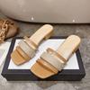 Корейская версия модных женских тапочек 2024 года, летние новые трендовые повседневные универсальные сандалии с толстым каблуком, мягкие и удобные, нескользящие