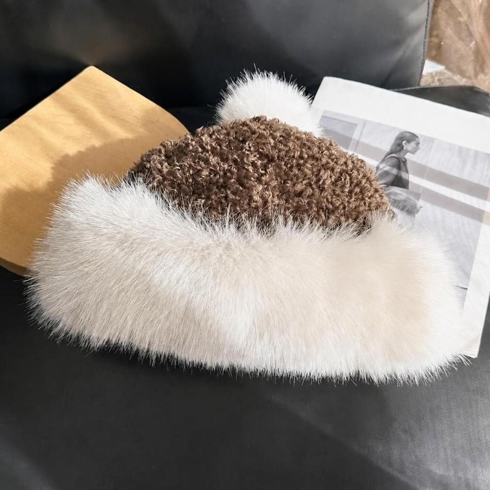Thick Plush Plush Winter Hat Ear Covering Faux Fur Hats Gifts Basin Hats Women