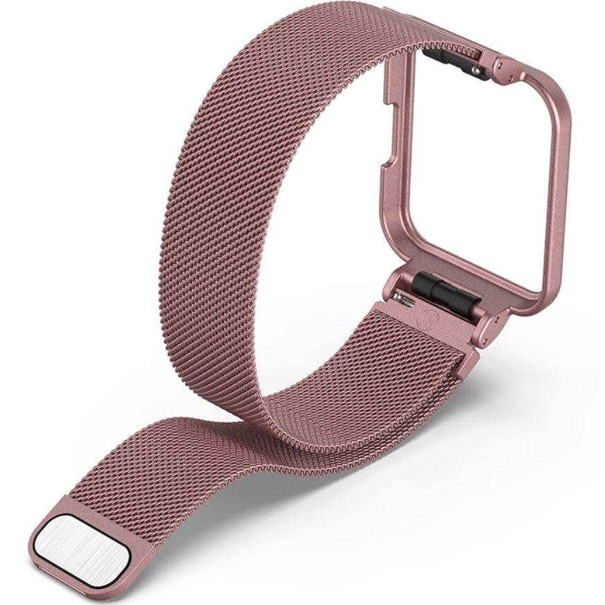 Milanese Bracelet Strap with Case for Xiaomi Redmi Watch 2 Lite, Pink