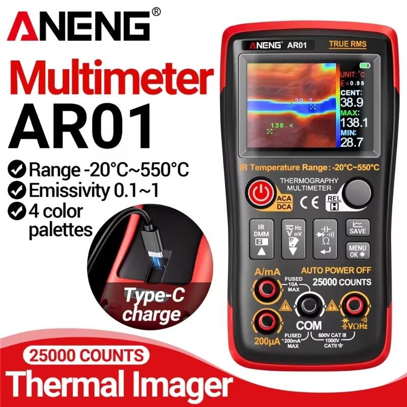 New ANENG AR01 Multimeter with Thermal Imager 25000 Counts True RMS AC/DC Voltage Current Tester for Electrician Troubleshooting Resistance Test Tools
