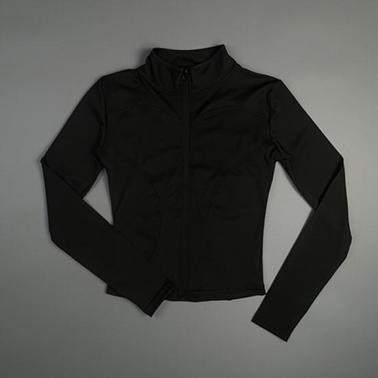 Women Sports Jacket Full Zip High Elasticity Yoga Jacket Stand Collar Slimming Fitness Top for Running Yoga Workout