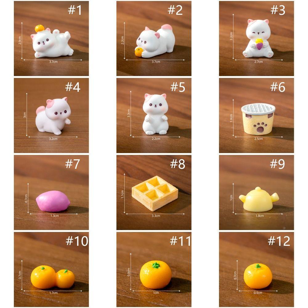 Cute Cat Figurines Miniatures Resin Crafts Kitten Statue Mini Cat Ornament Bonsai Decor