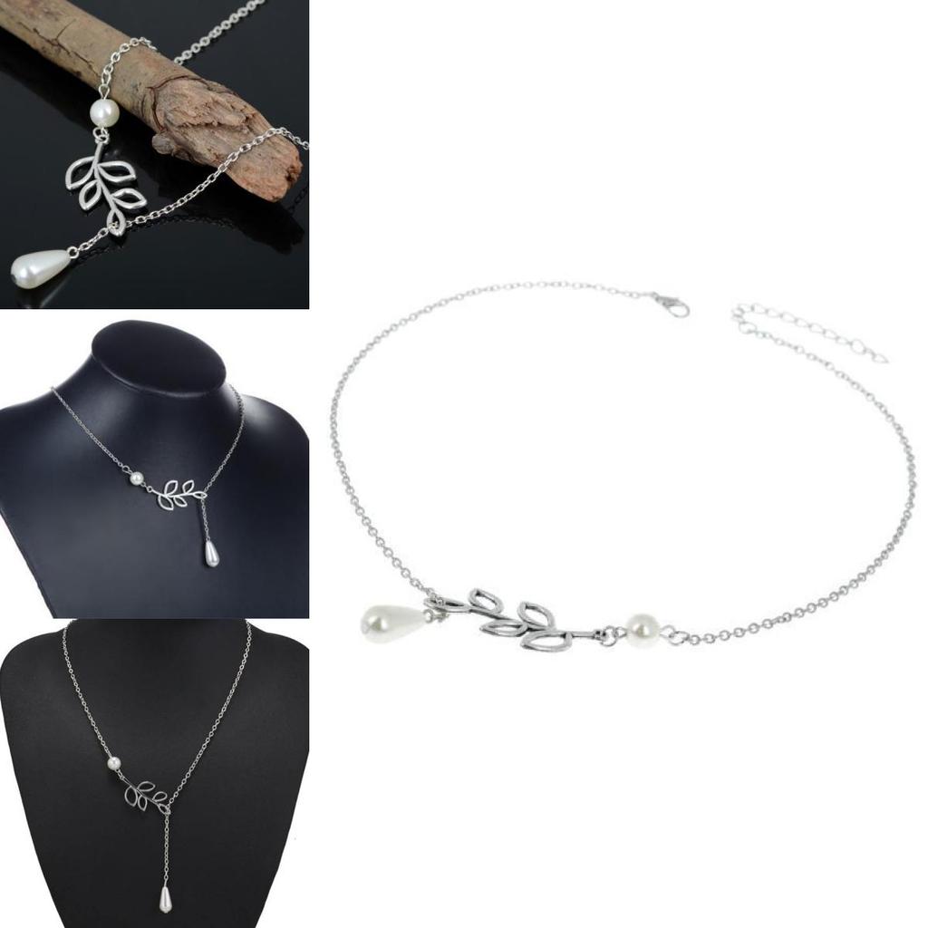 Chic And Stylish Alloy Leaf Pearl Necklace Perfect For Summer Fashion Trends