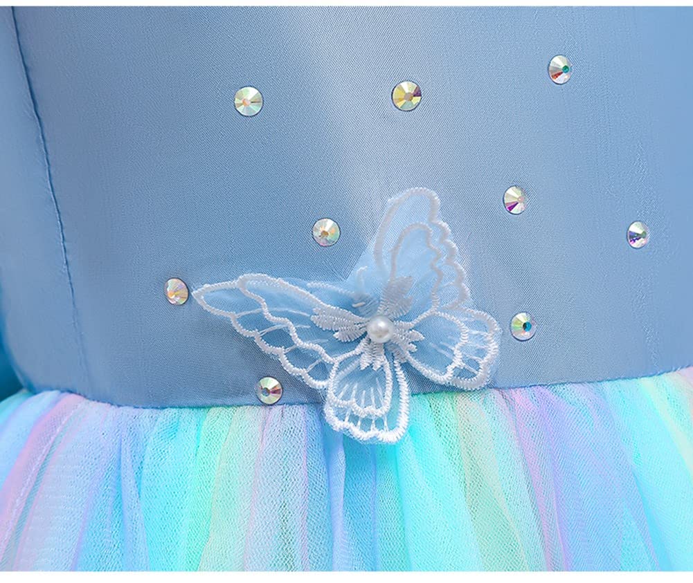 Xuehoua Luo Princess Short Sleeve Tulle Cosplay Costume for Princess Cosplay Celebrations Dress, Kids' Dress, Girls, Costume, Transformation, Outfit,