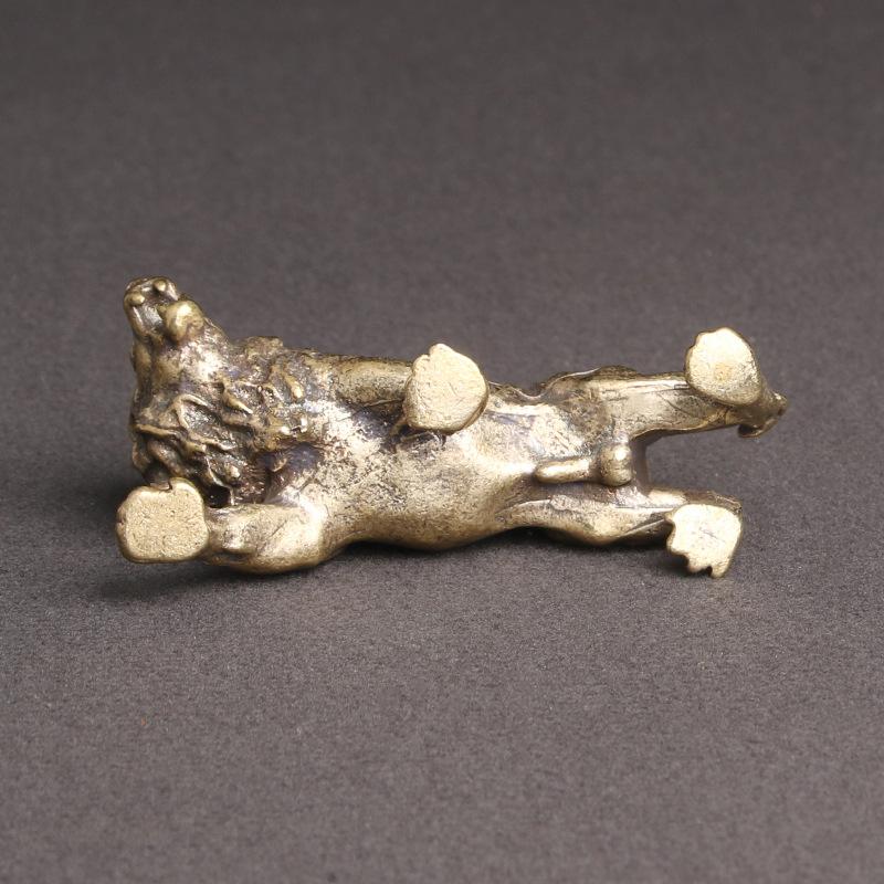 Antique Brass Lion King Home Decor Mininature Copper Animal Figurines Ornaments Bronze Sculpture Desk Craft Decorations Gifts