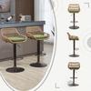 360-degree swivel, height-adjustable bar stools made of rattan, set of two modern bar stools, suitable for kitchens, dining rooms and bars. (Green)