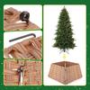 Christmas Tree Collar Foldable Xmas Tree Faux Rattan Cover Woven Rattan Tree Base Cover for Christmas Tree Ring Skirt Basket